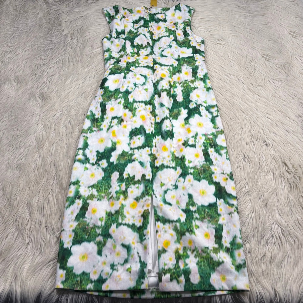 NWT Alexia Admor Women's S Green Abstract Floral Kiara Dress Wedding Guest - Picture 7 of 8